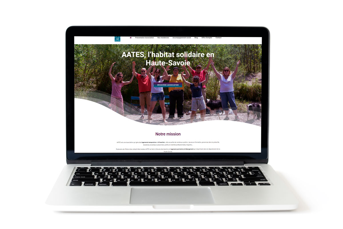 Création du site web vitrine d'AATES, l'Association pour l'habitat solidaire en Haute-Savoie